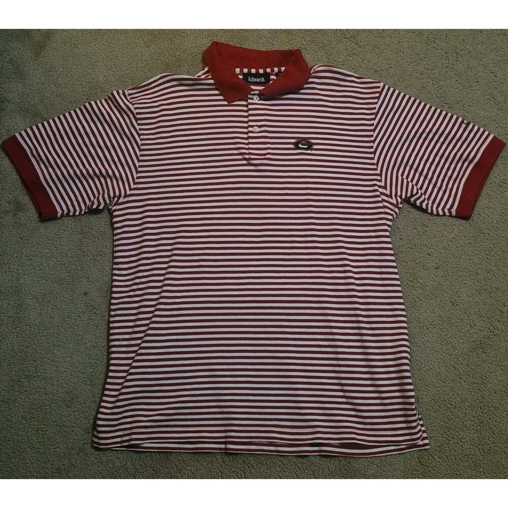 Ashworth Georgia Bulldogs Shirt Striped Polo Men's Size XL Golf